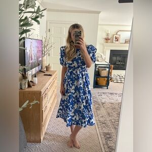 White and blue stunning dress, size S